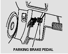 To apply the parking brake, push the