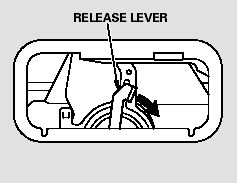 Push the release lever to the lower