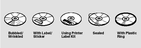 1. Bubbled, wrinkled, labeled, and excessively thick discs