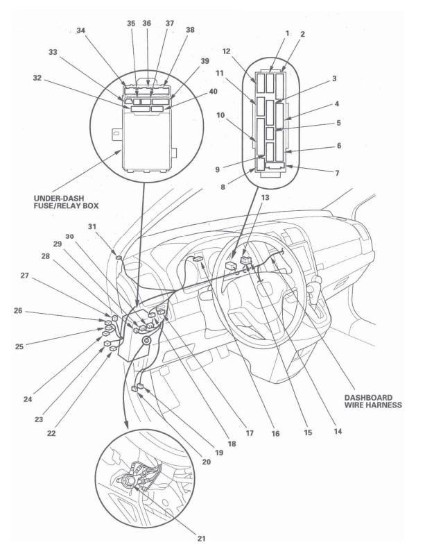 Honda CR-V. Connectors and Harnesses