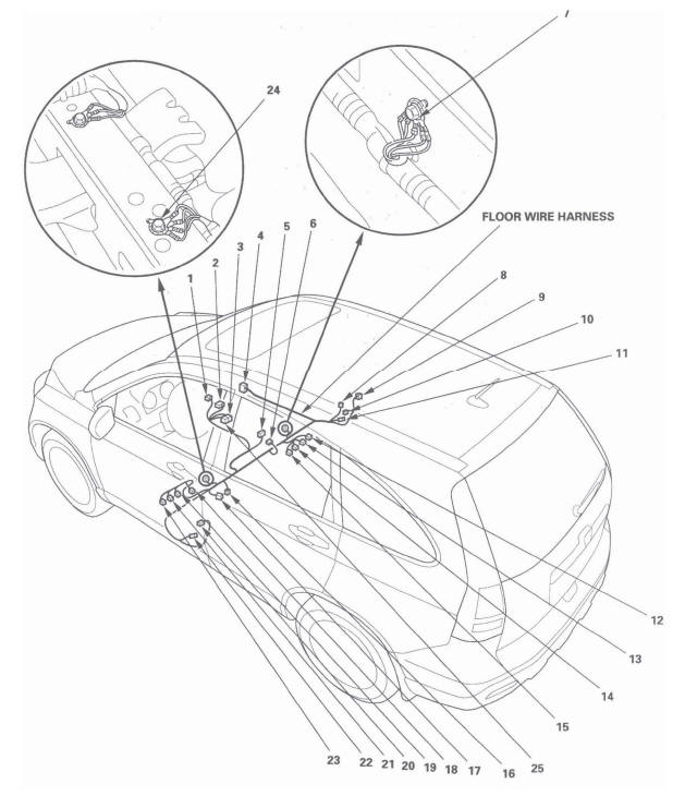 Honda CR-V. Connectors and Harnesses