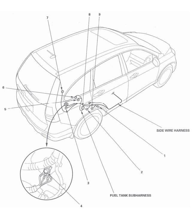 Honda CR-V. Connectors and Harnesses