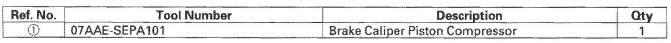 Honda CR-V. Conventional Brake Components