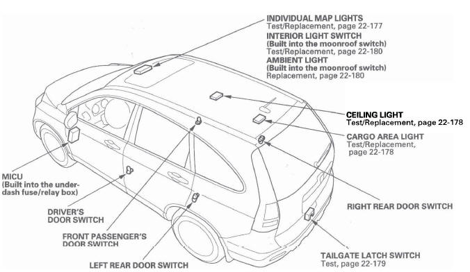 Honda Cr V Interior Lights Body Electrical