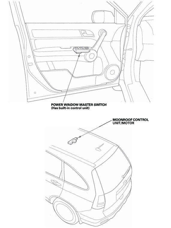 Honda CR-V. Relay and Control Unit Locations