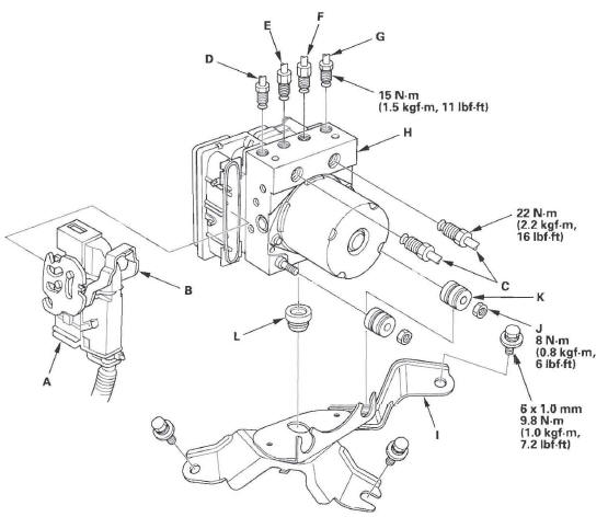 Honda CR-V. VSA (Vehicle Stability Assist) System Components