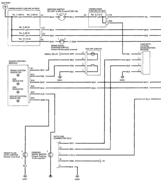 Honda CR-V. VSA (Vehicle Stability Assist) System Components